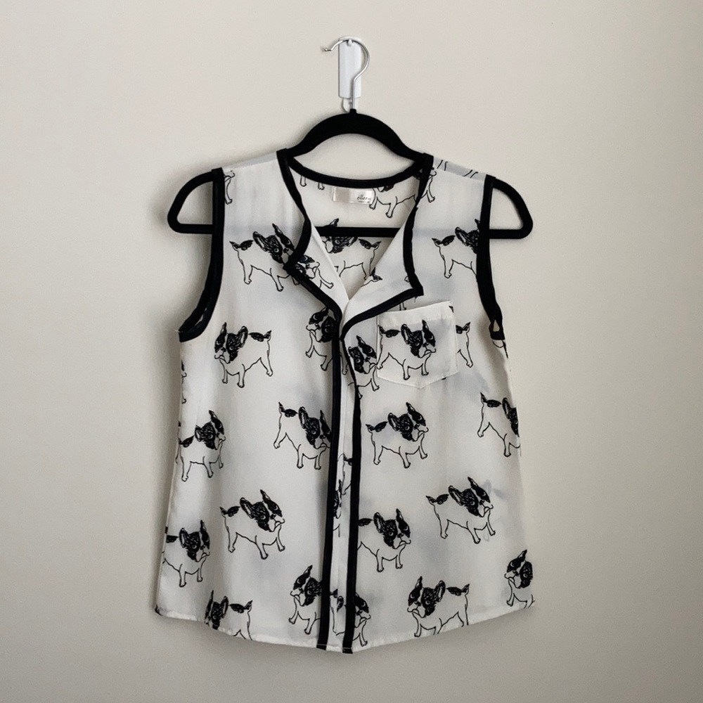 French Bulldog Tank Top Blouse